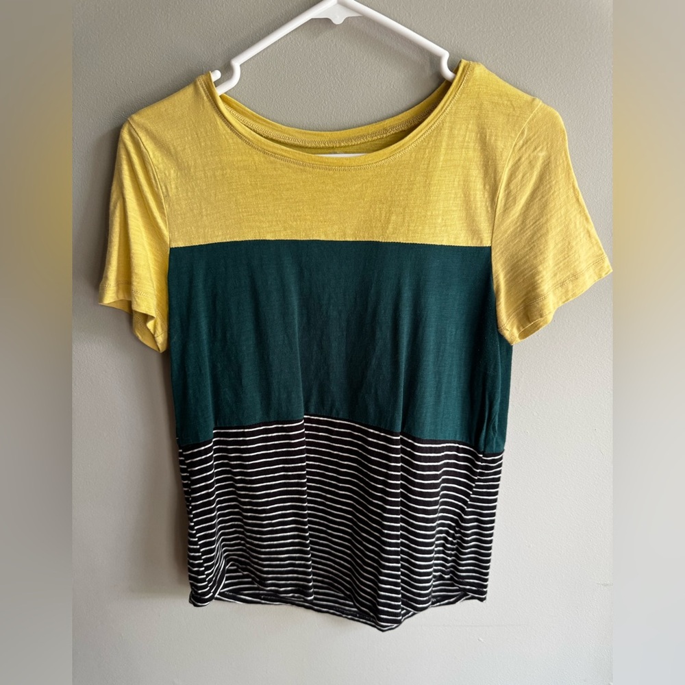 Maurices Yellow and Green Colorblock Tee
